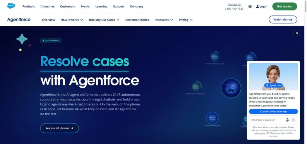 Agentforce website screenshot