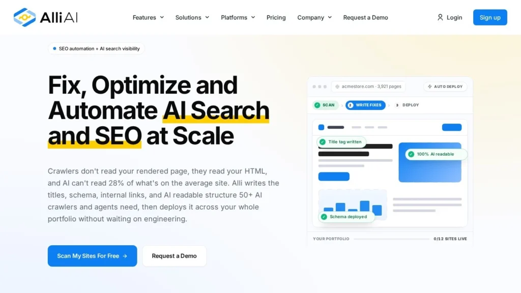 Alli AI website screenshot