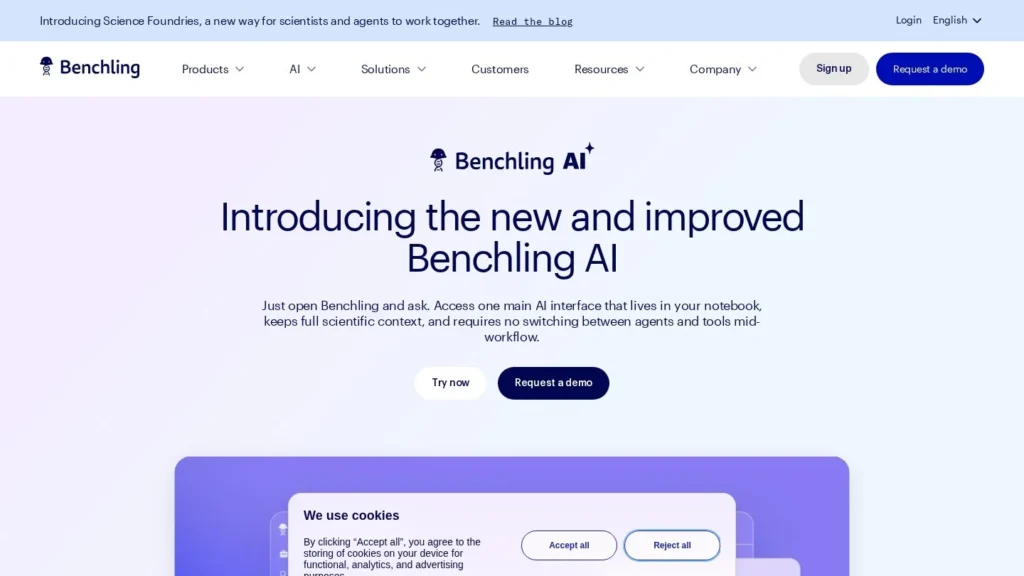Benchling AI website screenshot