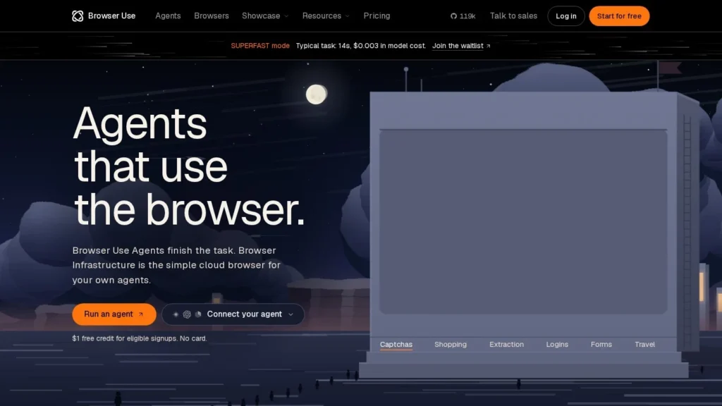 Browser Use website screenshot