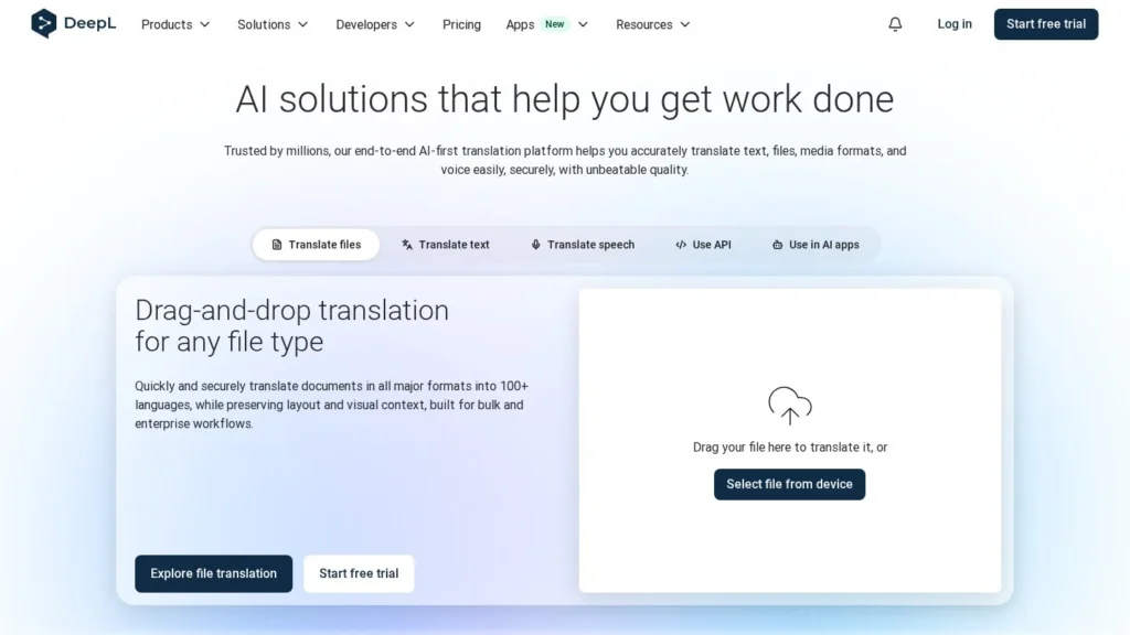DeepL Agent website screenshot