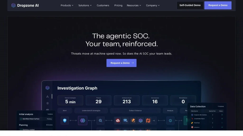Dropzone AI website screenshot