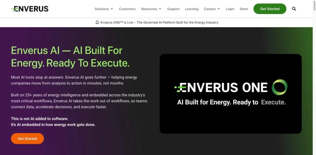 Enverus ONE website screenshot