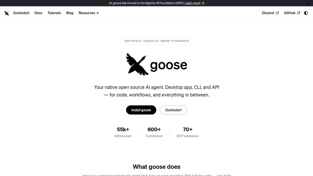 goose website screenshot