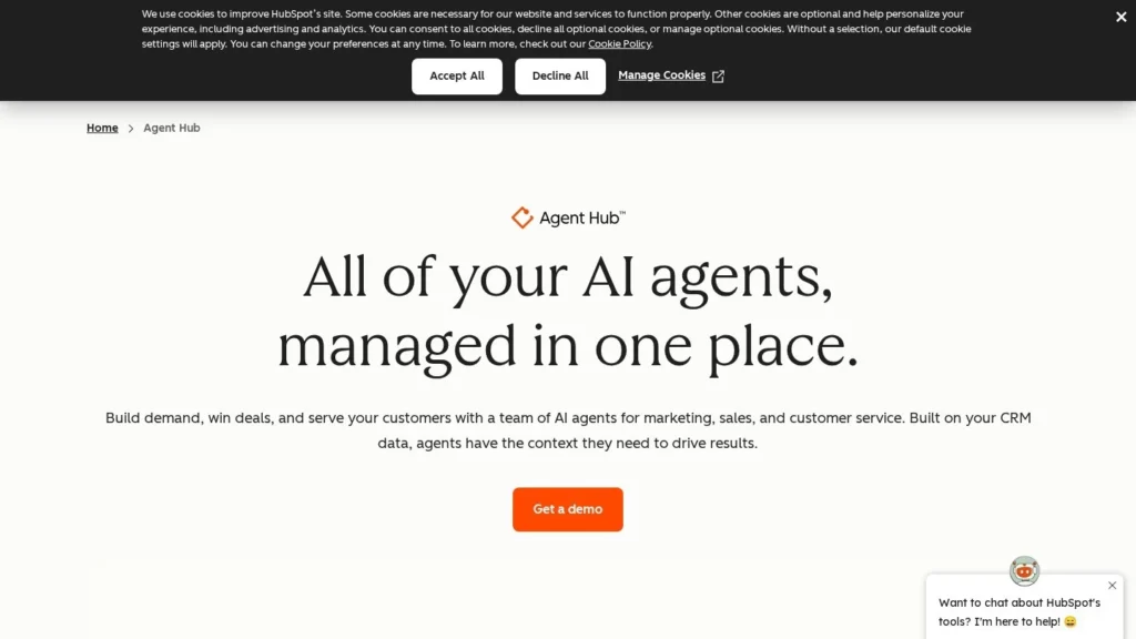 HubSpot Breeze Agents website screenshot