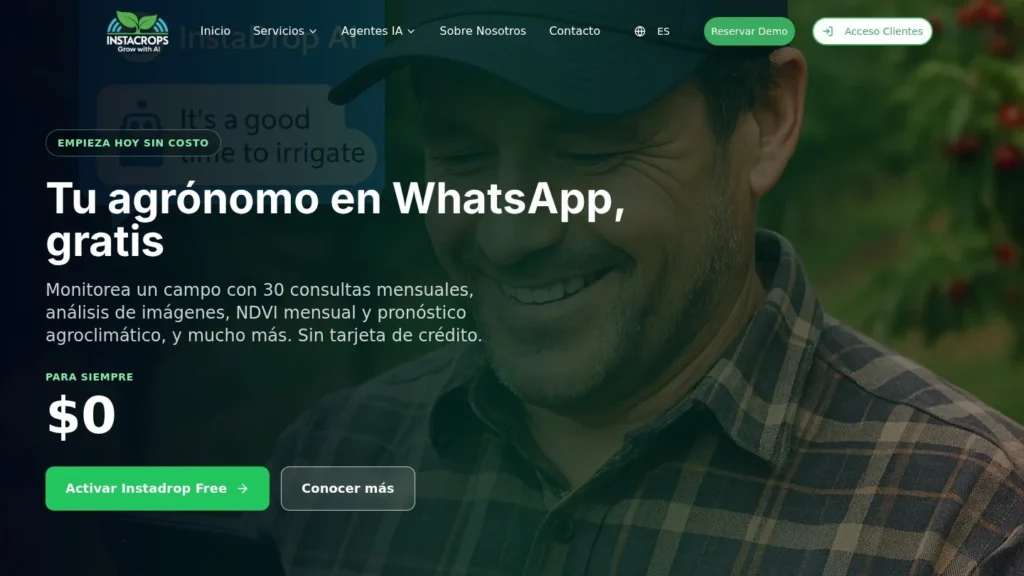 Instacrops website screenshot