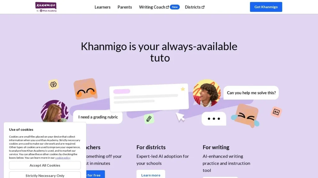 Khanmigo website screenshot