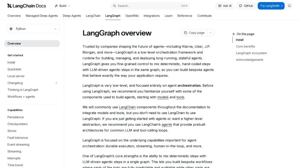 LangGraph website screenshot