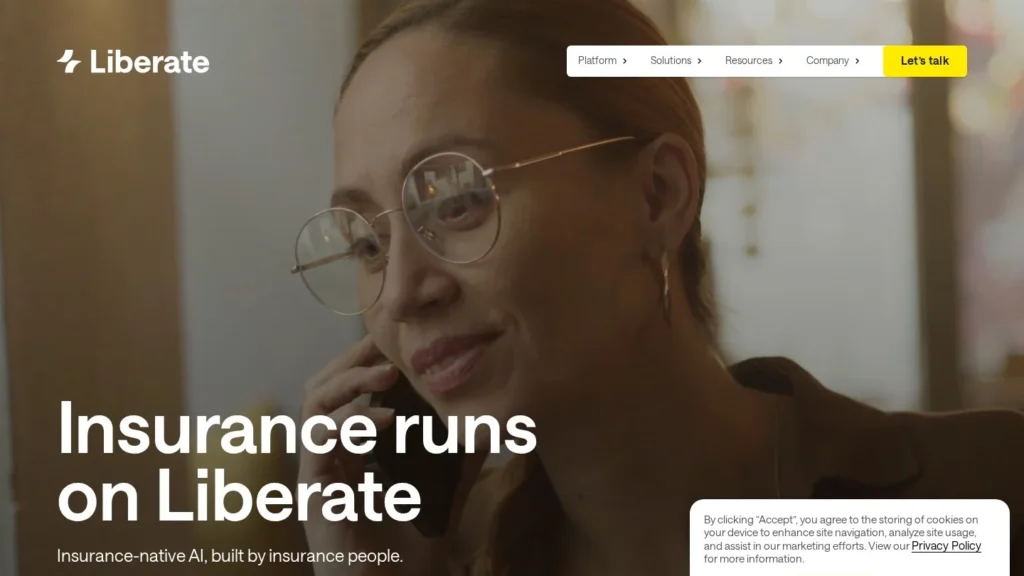 Liberate website screenshot
