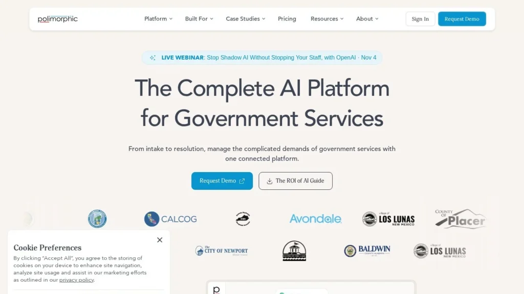 Polimorphic website screenshot