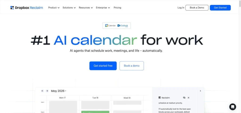 Reclaim.ai website screenshot