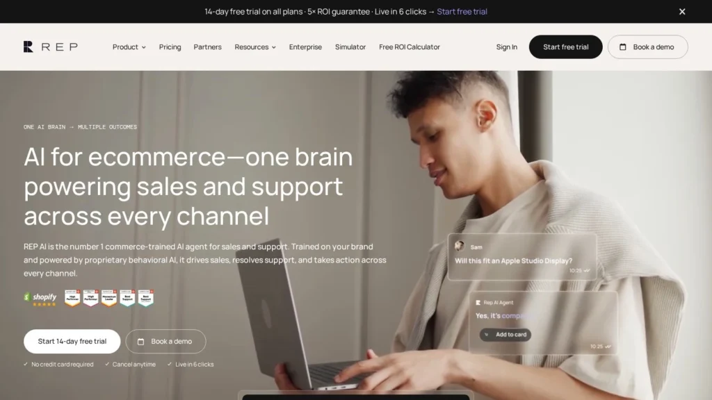 Rep AI website screenshot