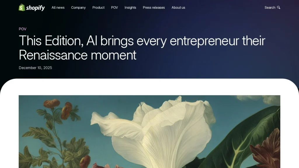 Shopify Sidekick website screenshot