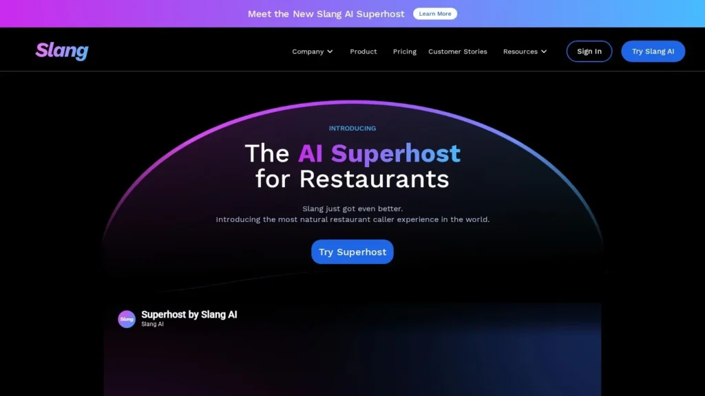 Slang AI website screenshot