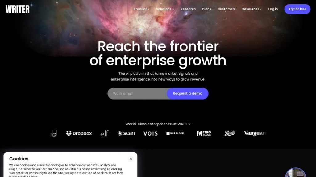 WRITER Agent website screenshot
