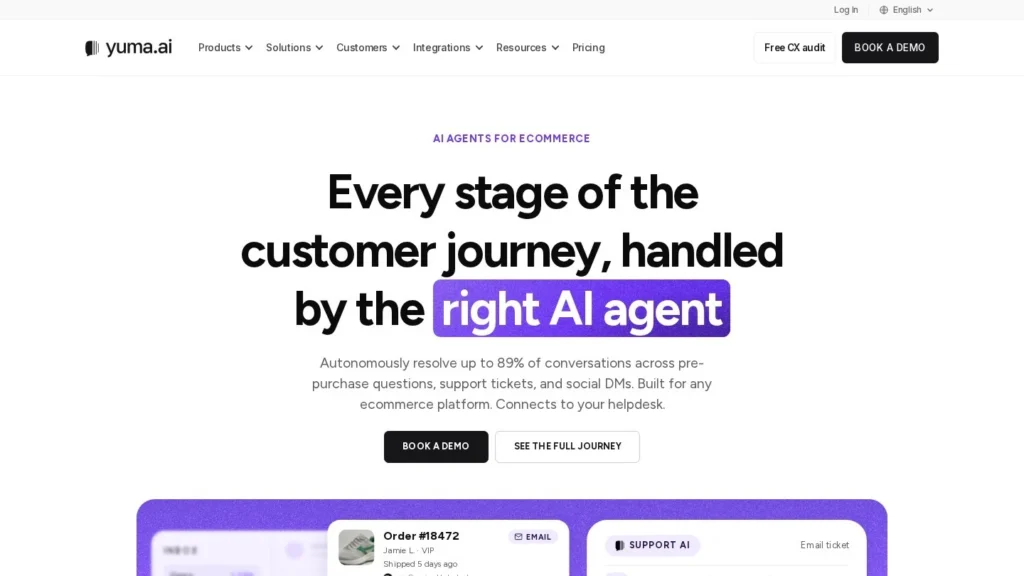 Yuma AI website screenshot
